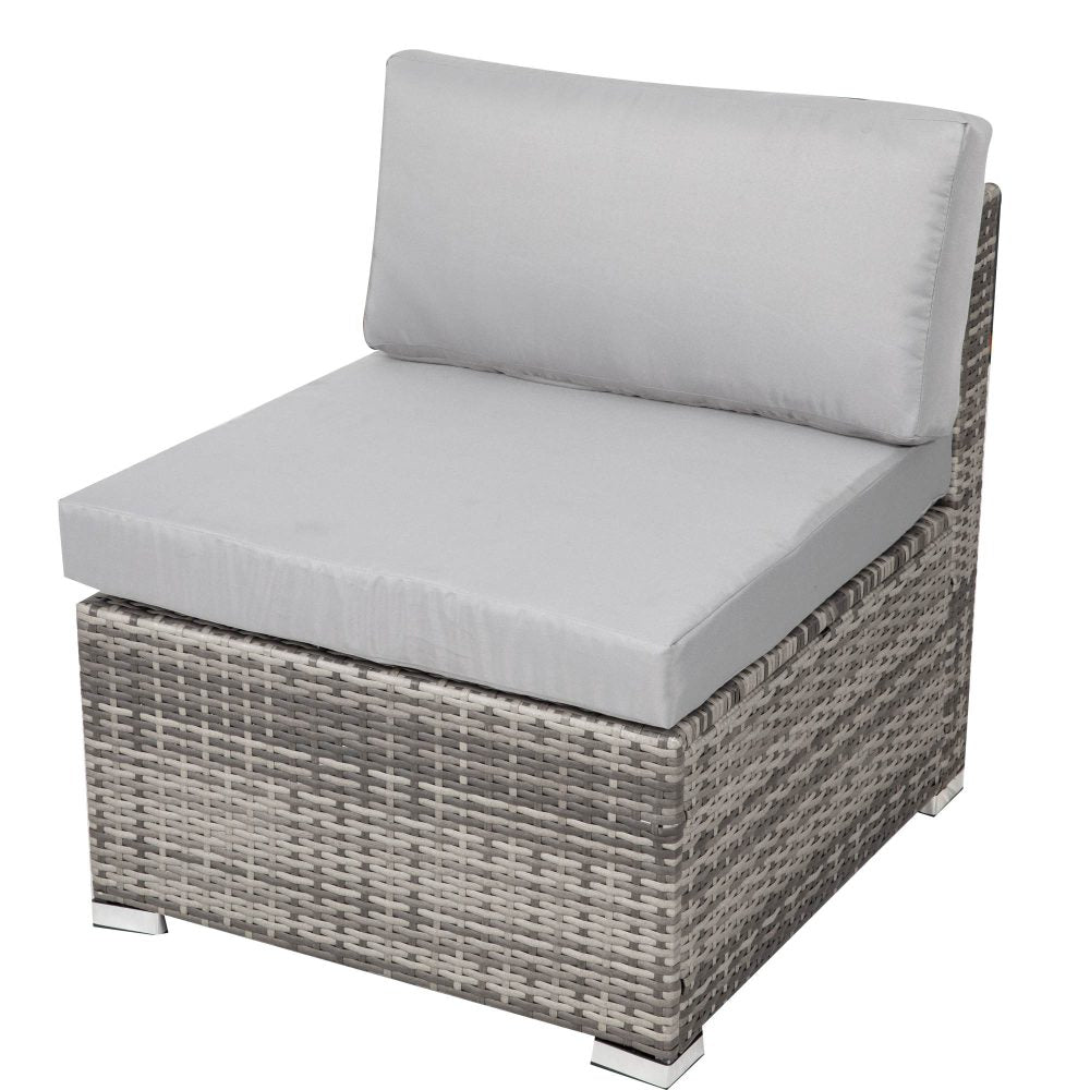 8 Piece Outdoor Dining Set, Wicker Grey, view 13