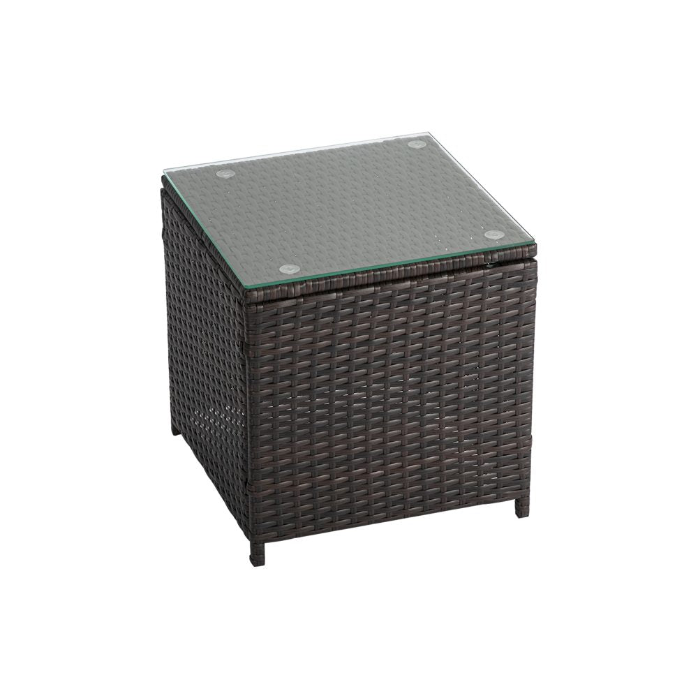 Alexandra 3 Piece Outdoor Lounge Set, Brown Wicker