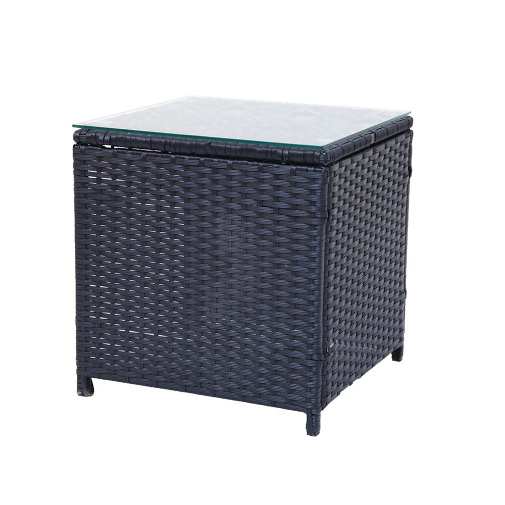 Alexandra 3 Piece Outdoor Lounge Set, Black Wicker