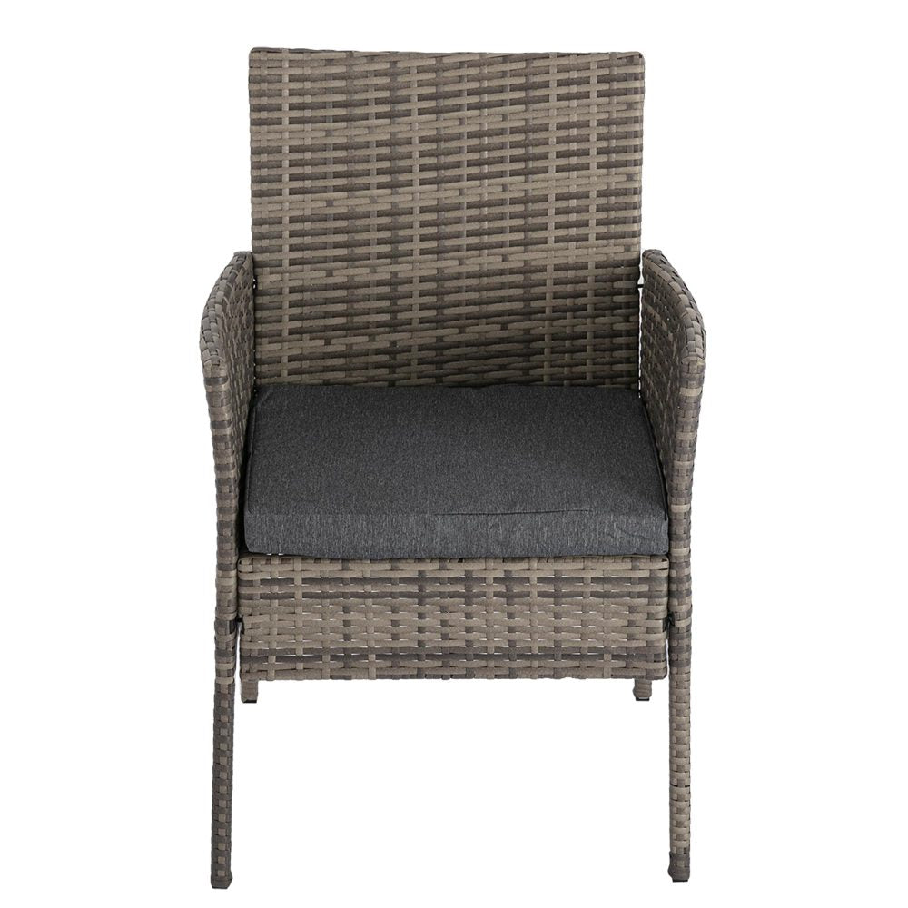 Alexandra 3 Piece Outdoor Lounge Set, Grey Wicker