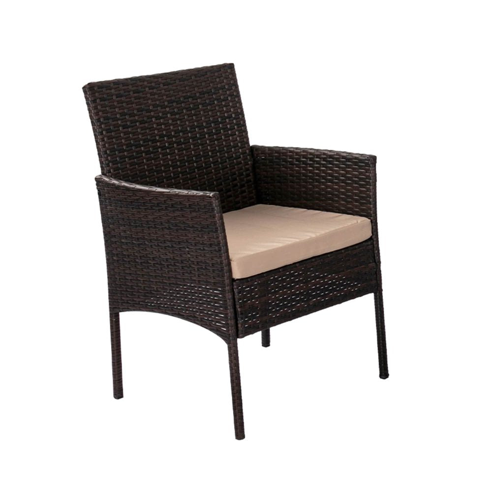 Shelly Beach 4 Piece Outdoor Lounge Set, Brown Wicker