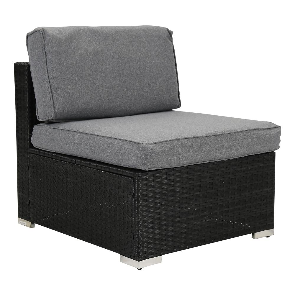 Mooloolaba 7 Piece Outdoor Lounge Set, Black Wicker