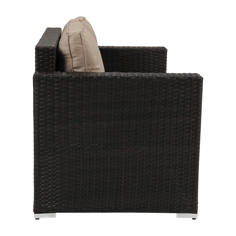 Dicky Beach 4 Piece Outdoor Lounge Set, Brown Wicker