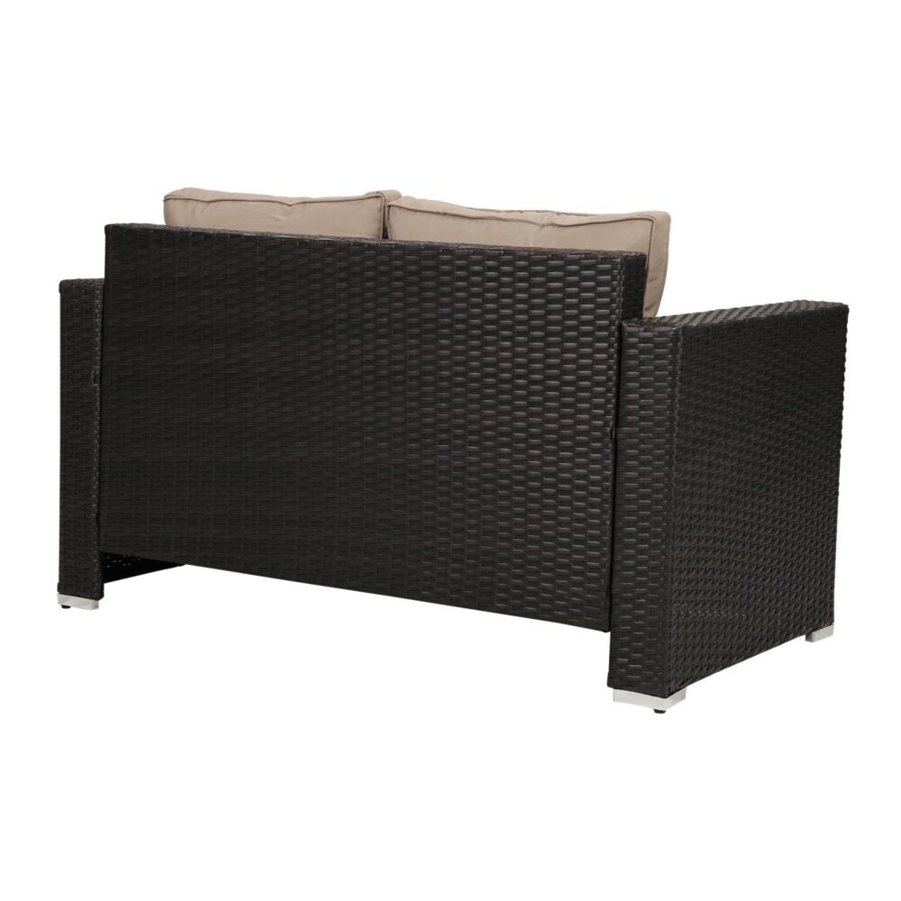 Dicky Beach 4 Piece Outdoor Lounge Set, Brown Wicker