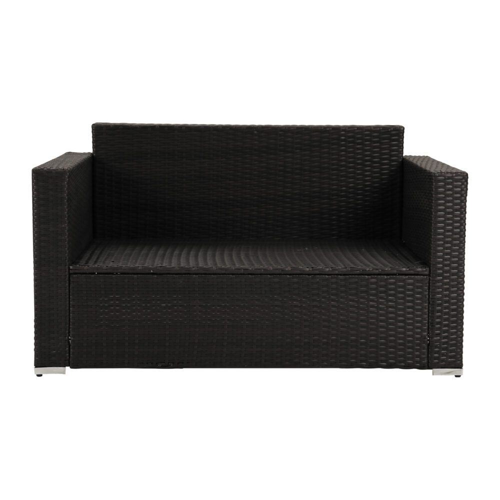 Dicky Beach 4 Piece Outdoor Lounge Set, Brown Wicker