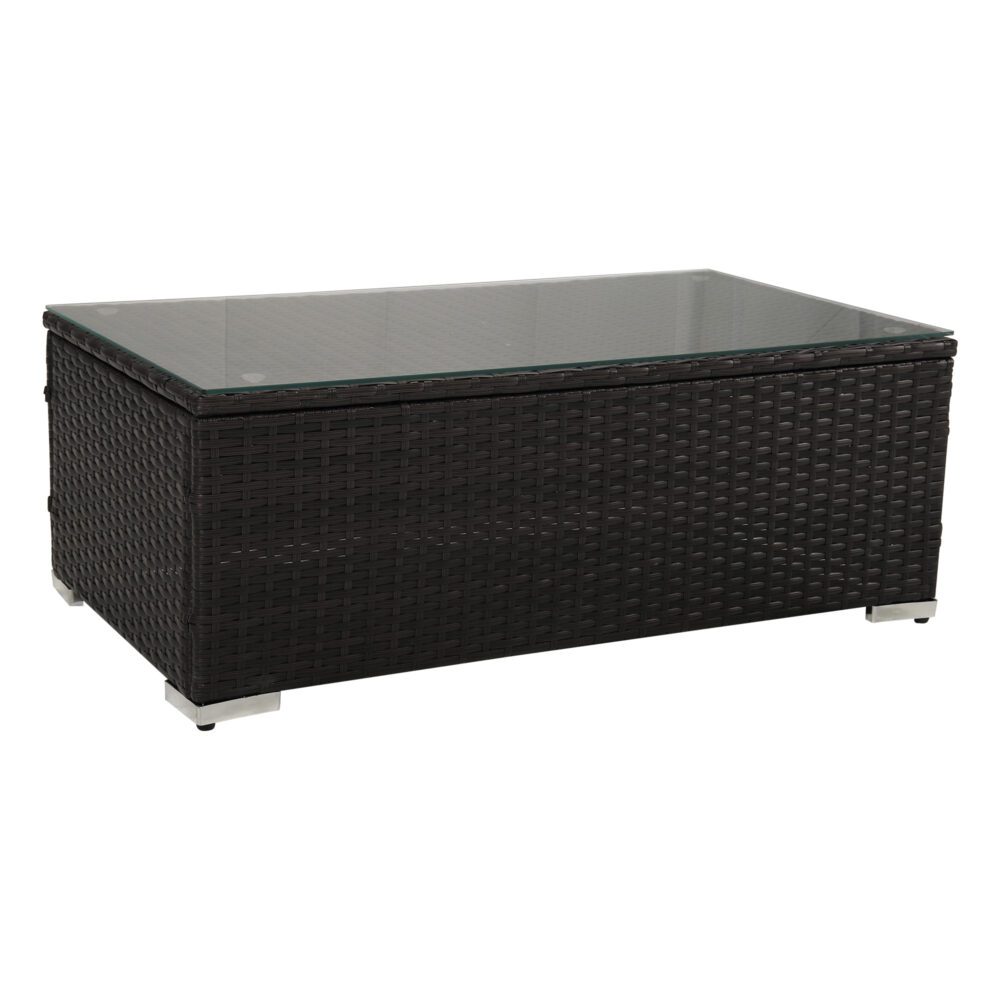 Dicky Beach 4 Piece Outdoor Lounge Set, Brown Wicker