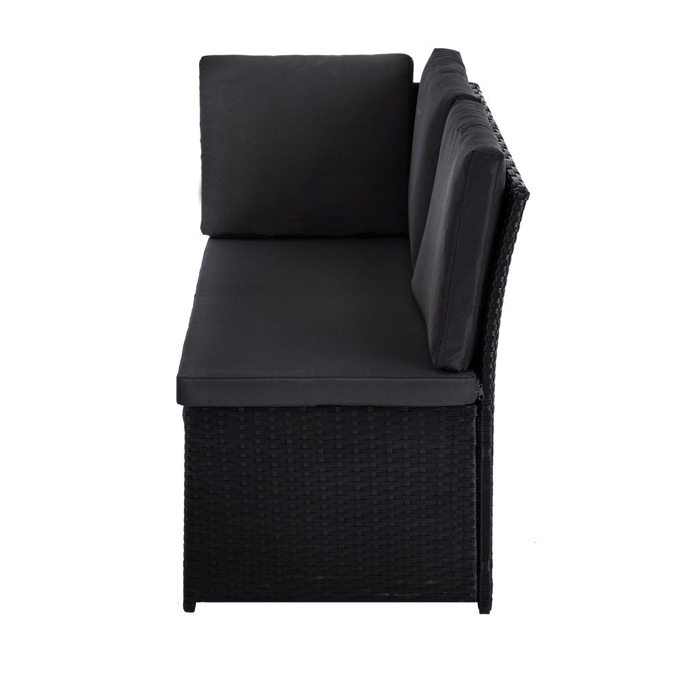 Ella 8 Seater Modular Outdoor Lounge and Dining Set Black — Allure Home Collections
