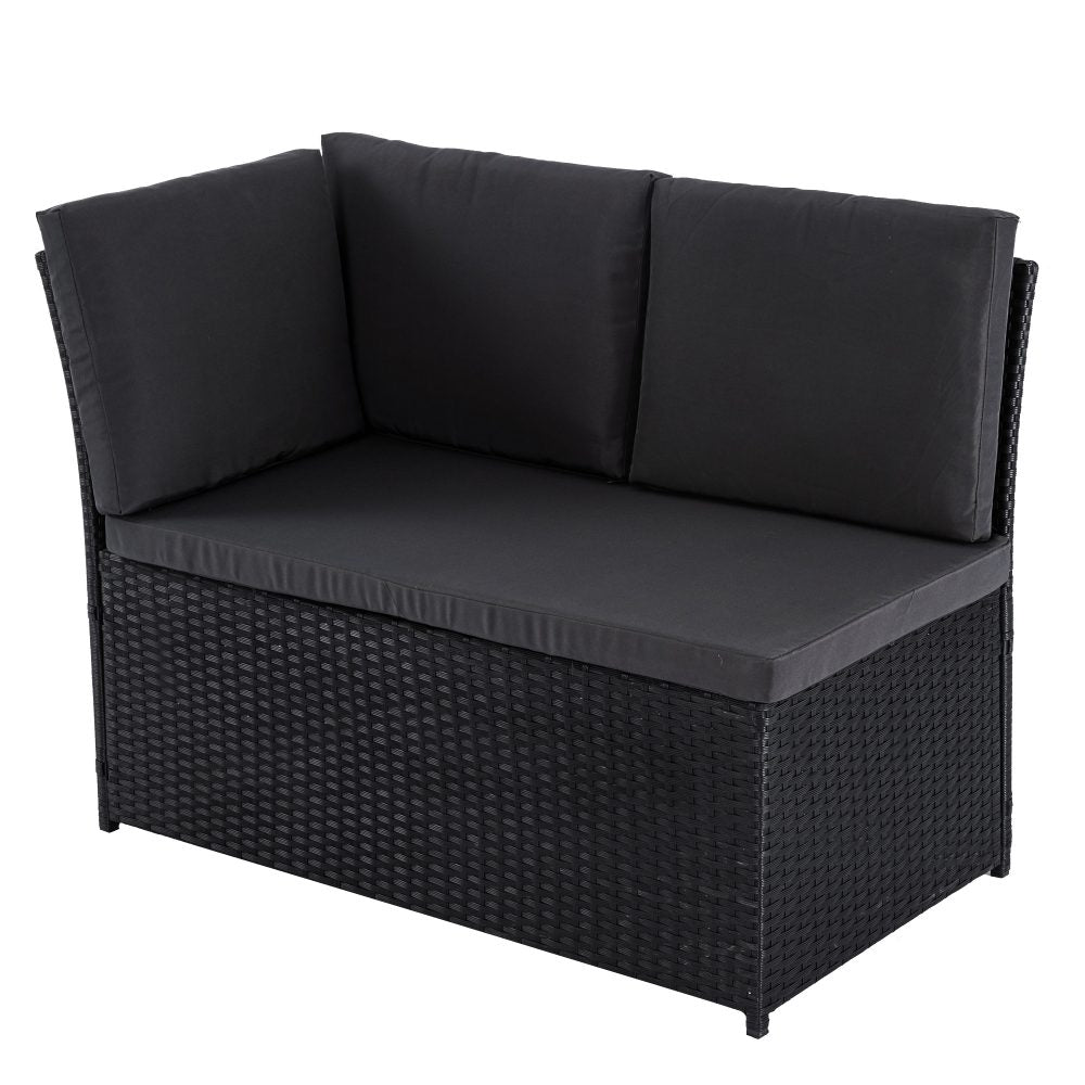 Ella 8 Seater Modular Outdoor Lounge and Dining Set Black — Allure Home Collections