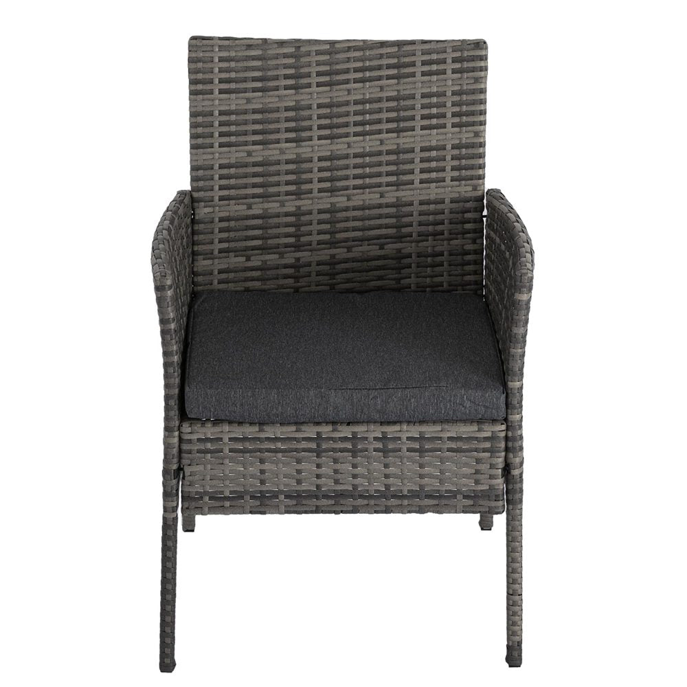 7 Piece Wicker Outdoor Dining Set in Grey