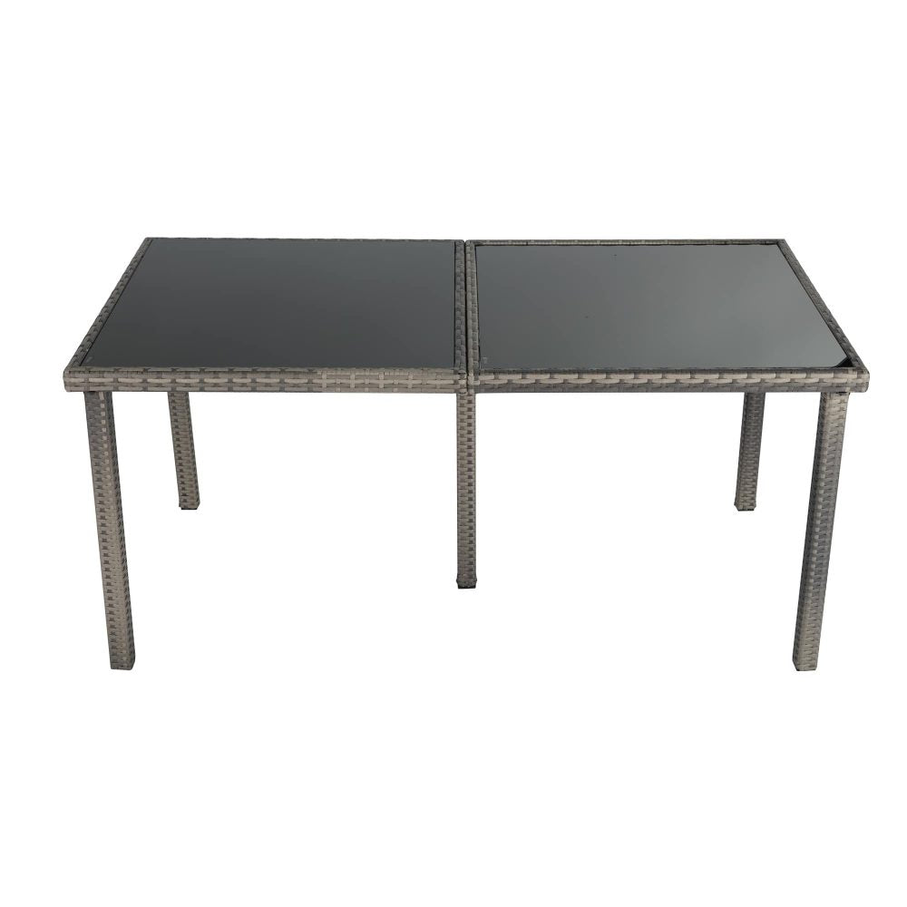 7 Piece Wicker Outdoor Dining Set in Grey