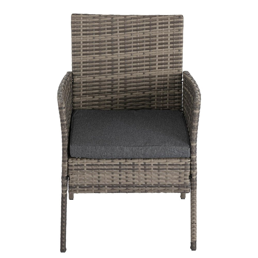 Buddina 4 Piece Outdoor Lounge Set, Grey Wicker