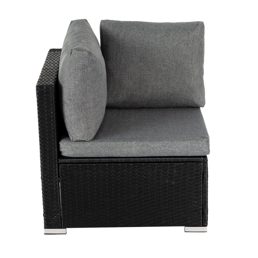 Mudjimba 7 Piece Outdoor Modular Lounge, Black Wicker