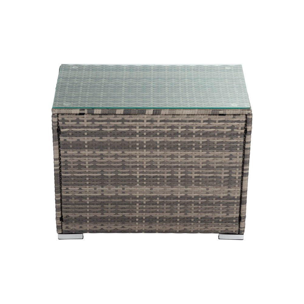 Maslin Beach Wicker End Table, Grey 70cm