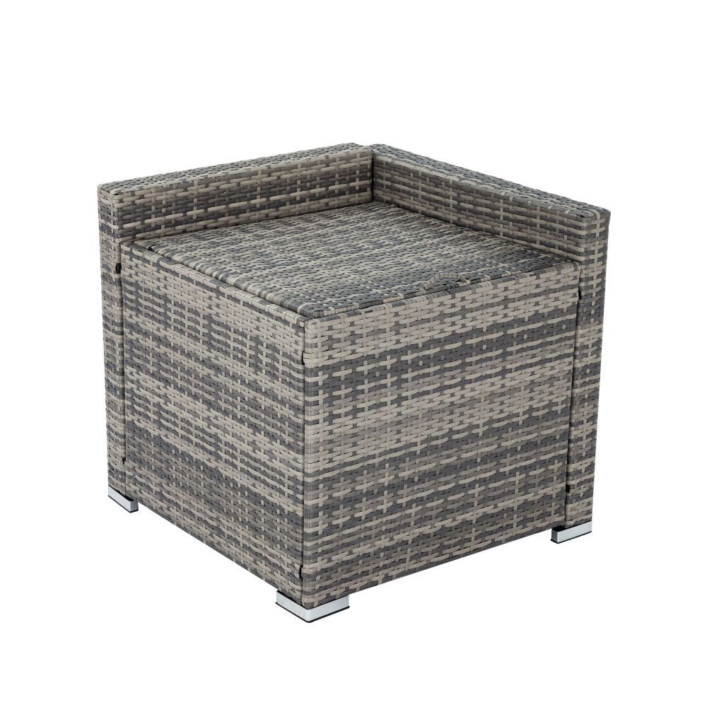 Mudjimba 9 Piece Outdoor Modular Lounge, Grey Wicker