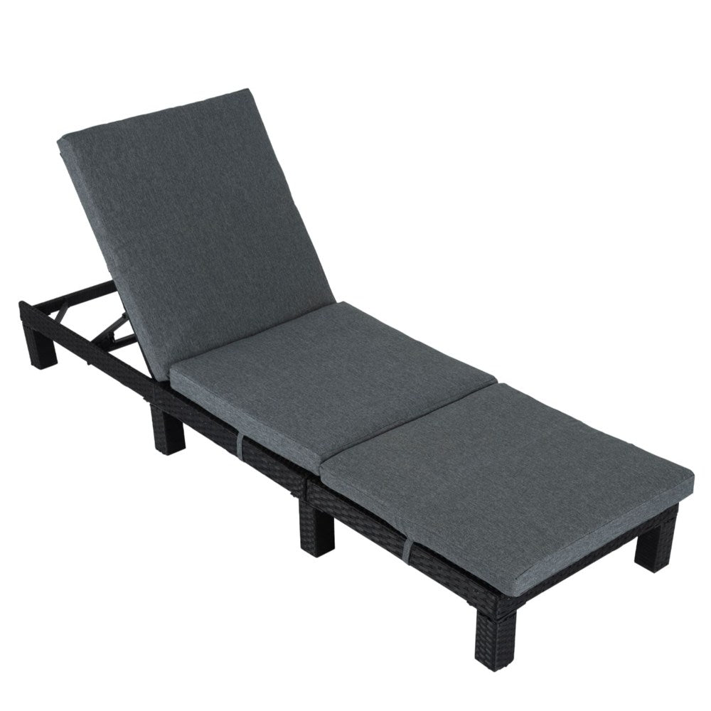 Kings Beach Sun Lounge, Black Wicker