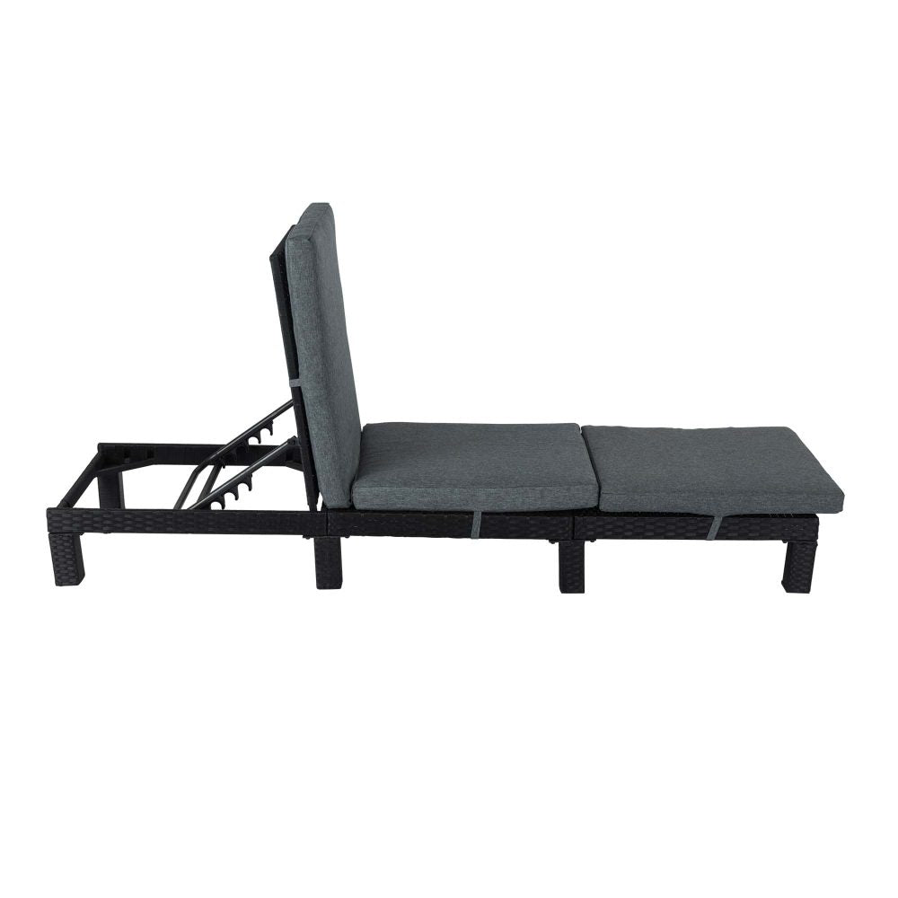 Kings Beach Sun Lounge, Black Wicker