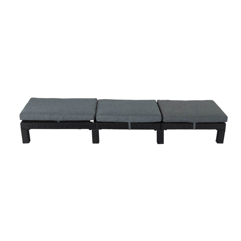 Kings Beach Sun Lounge, Black Wicker