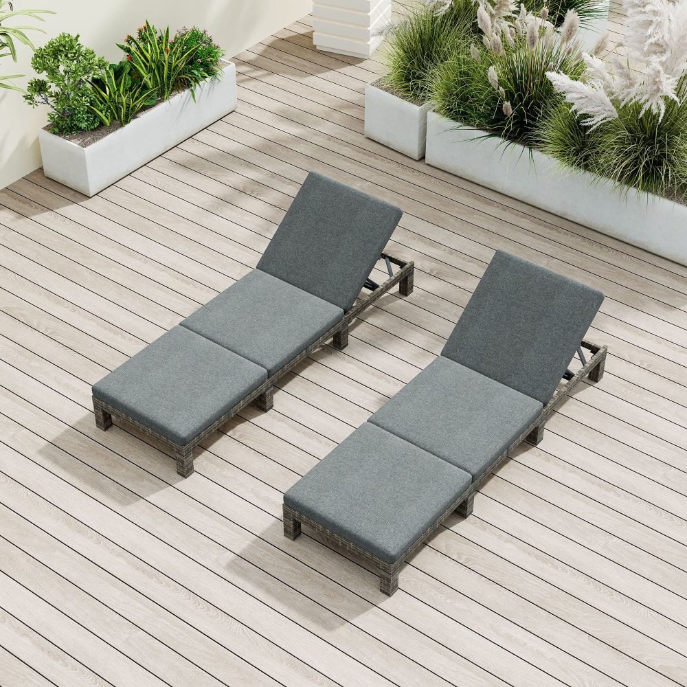 Kings Beach Sun Lounge, Grey Wicker