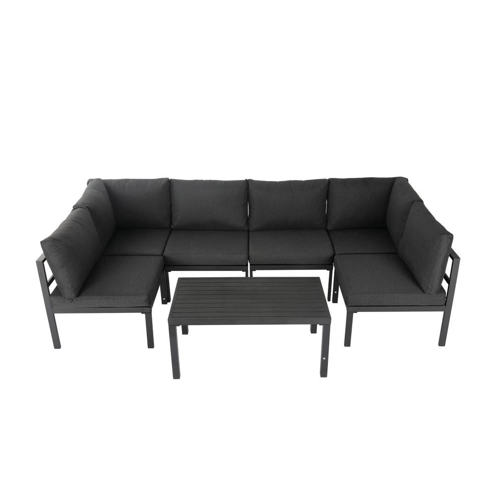 Wurtulla 7 Piece Outdoor Corner Lounge Set, Aluminium