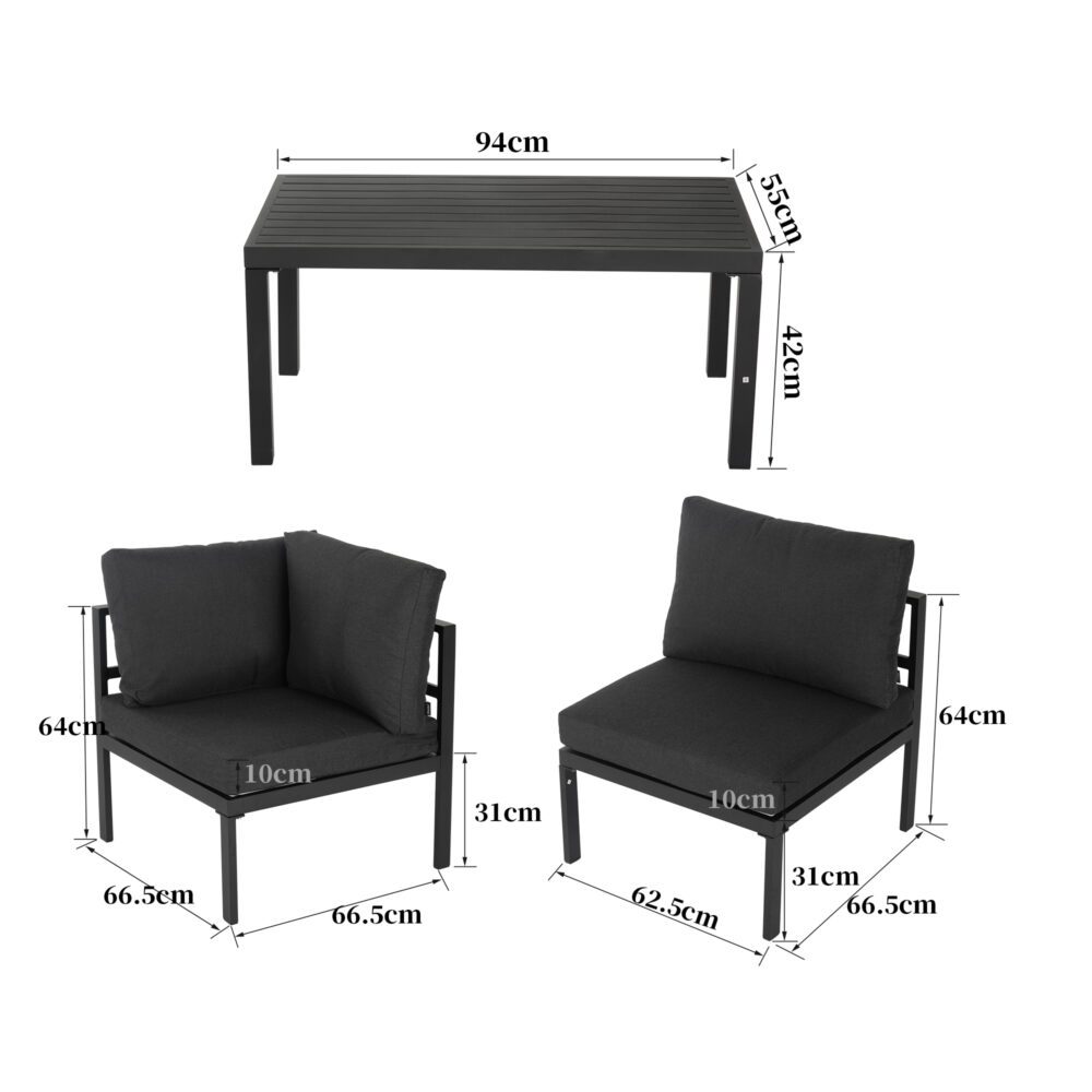 Wurtulla 7 Piece Outdoor Corner Lounge Set, Aluminium