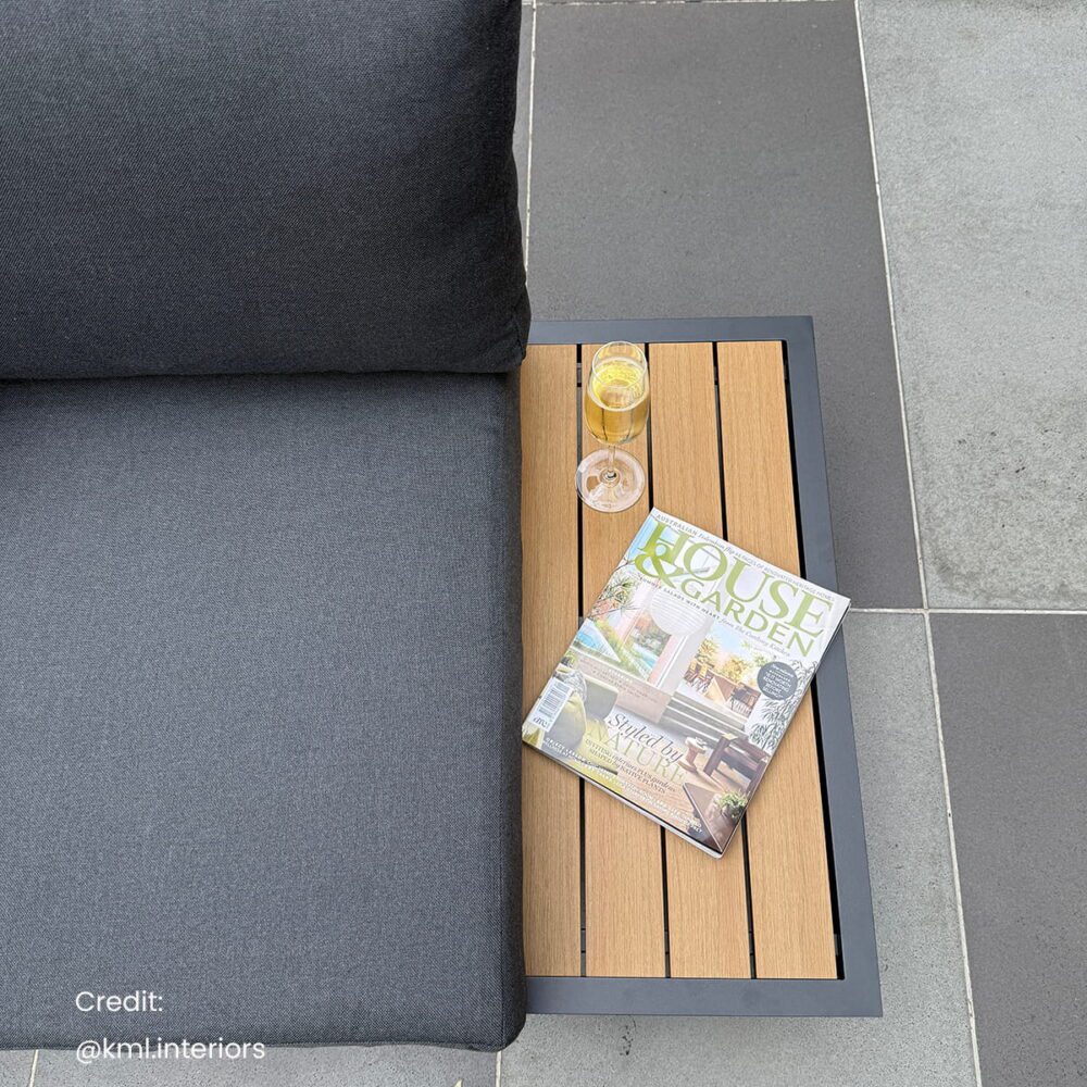 Bokarina 7 Piece Outdoor Lounge Set, Black Aluminium