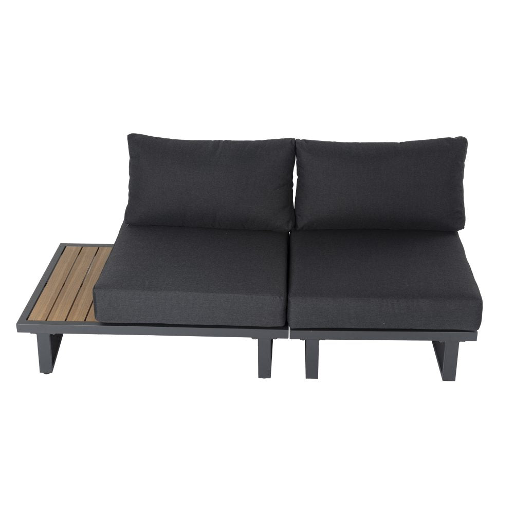 Bokarina 7 Piece Outdoor Lounge Set, Black Aluminium