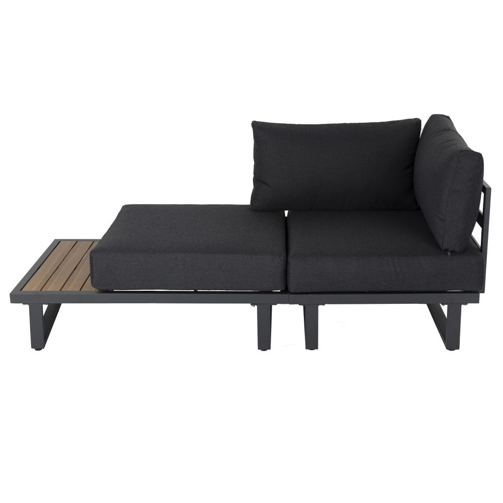 Bokarina 7 Piece Outdoor Lounge Set, Black Aluminium