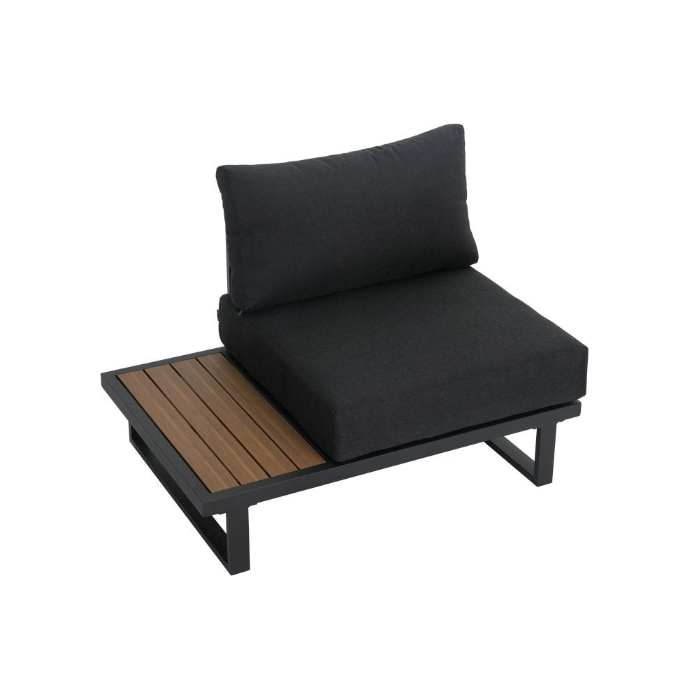 Bokarina 7 Piece Outdoor Lounge Set, Black Aluminium