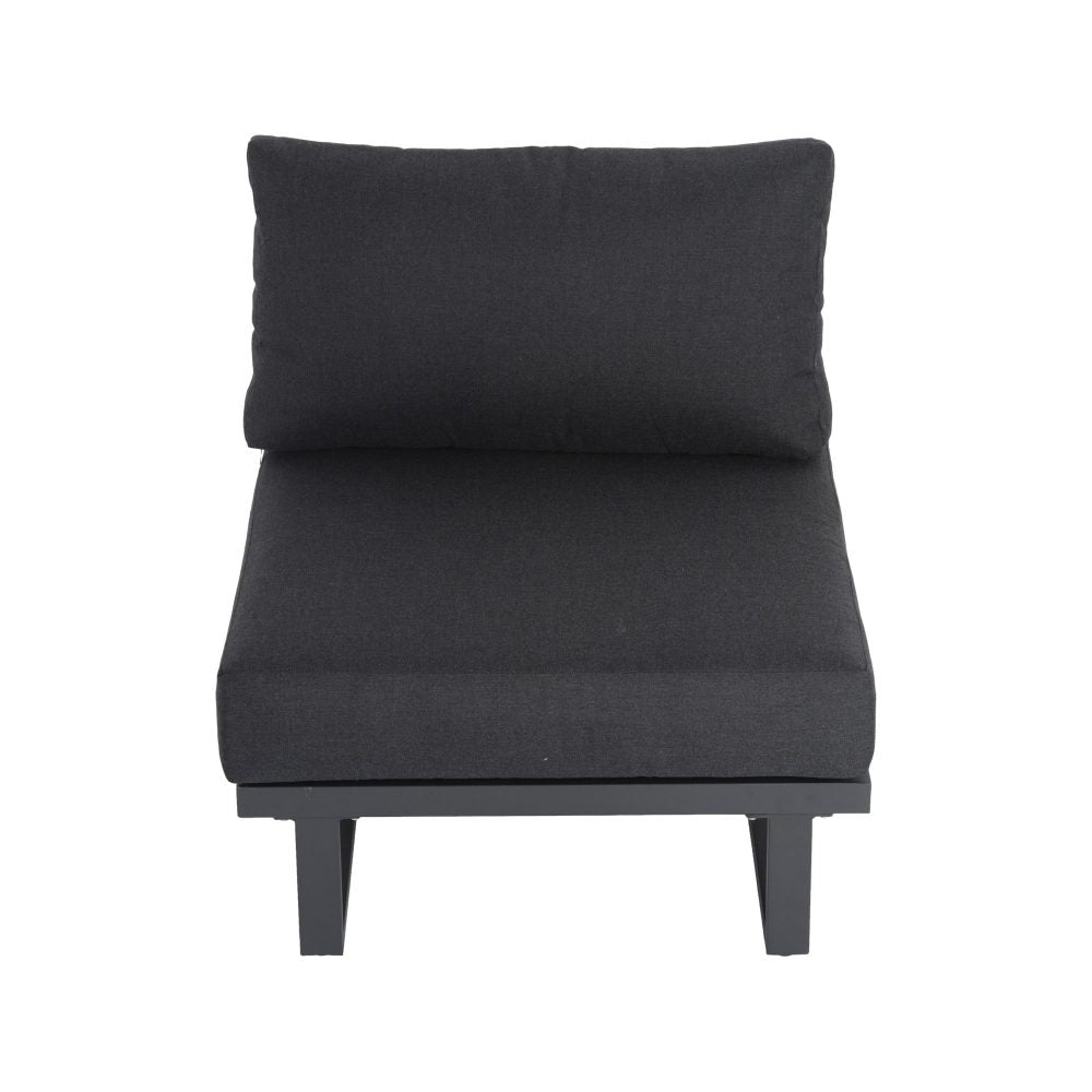 Bokarina 7 Piece Outdoor Lounge Set, Black Aluminium