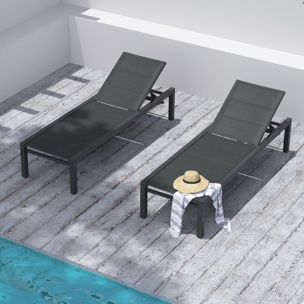Minyama Sun Lounge, Charcoal Grey Aluminium