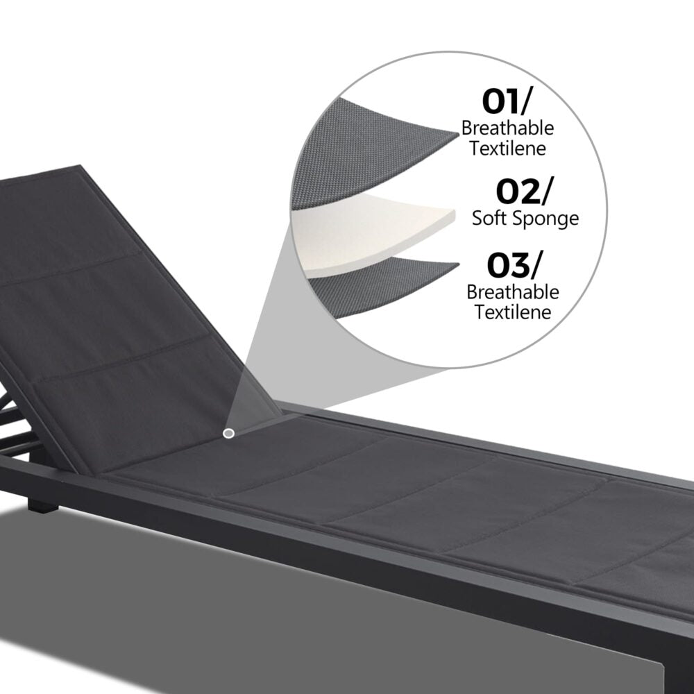 Minyama Sun Lounge, Charcoal Grey Aluminium
