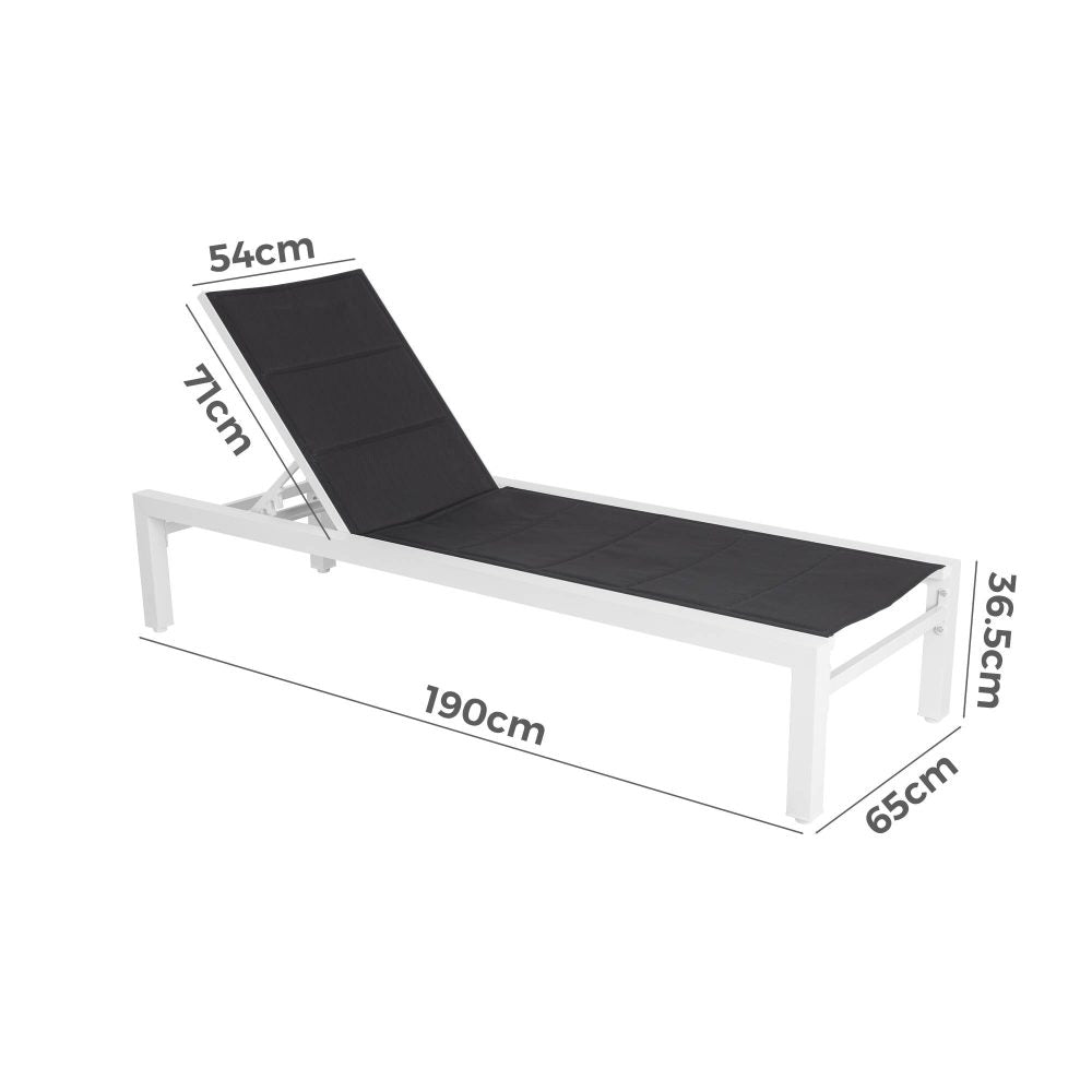 Minyama Sun Lounge, White Aluminium