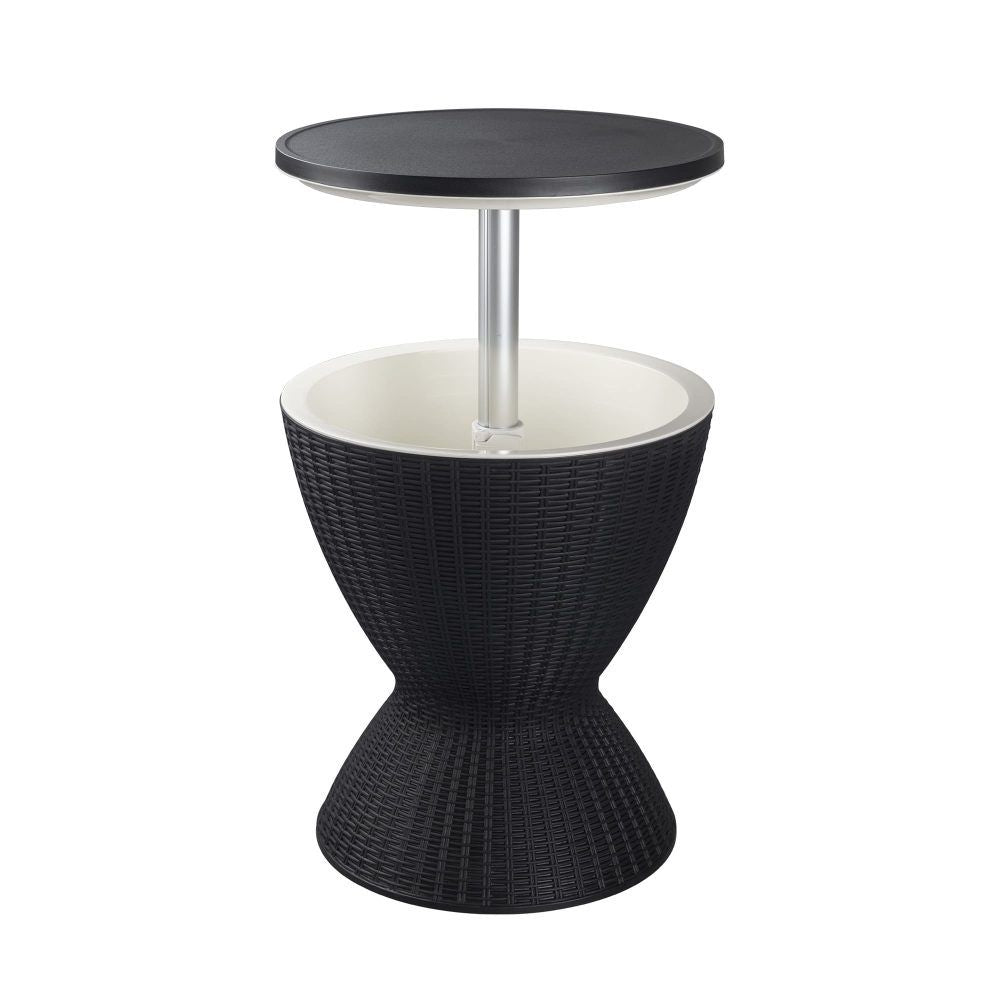 Outdoor Ice Bucket Cooler Table in Black