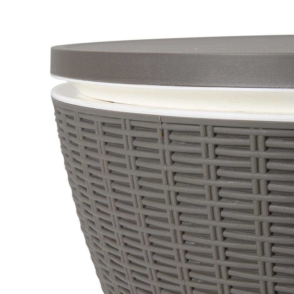 Outdoor Ice Bucket Cooler Table in Taupe