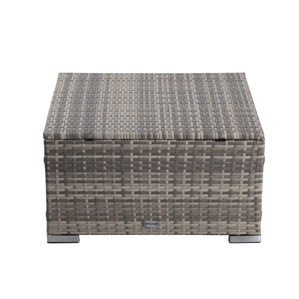 Maloneys Beach Outdoor Wicker Ottoman, Grey