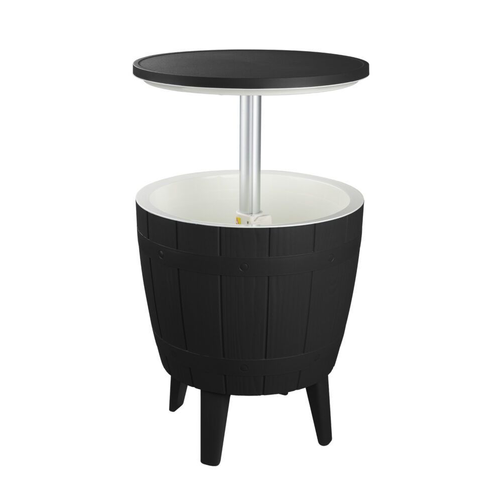 Outdoor Retractable Cooler Bar Table in Black