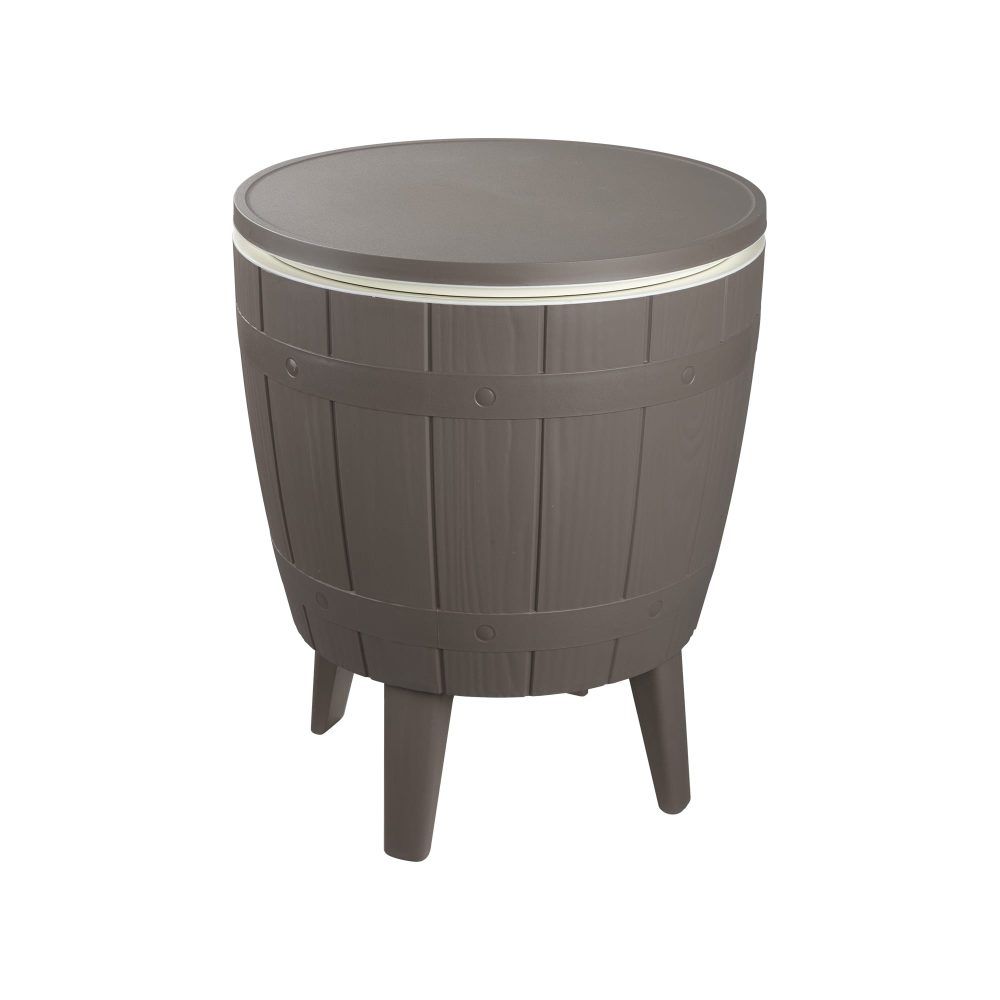 Outdoor Retractable Cooler Bar Table in Taupe