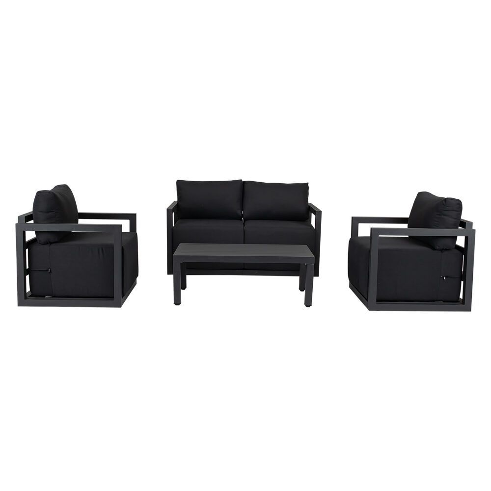 Noosa 5 Piece Outdoor Lounge Set, Charcoal Grey Aluminium