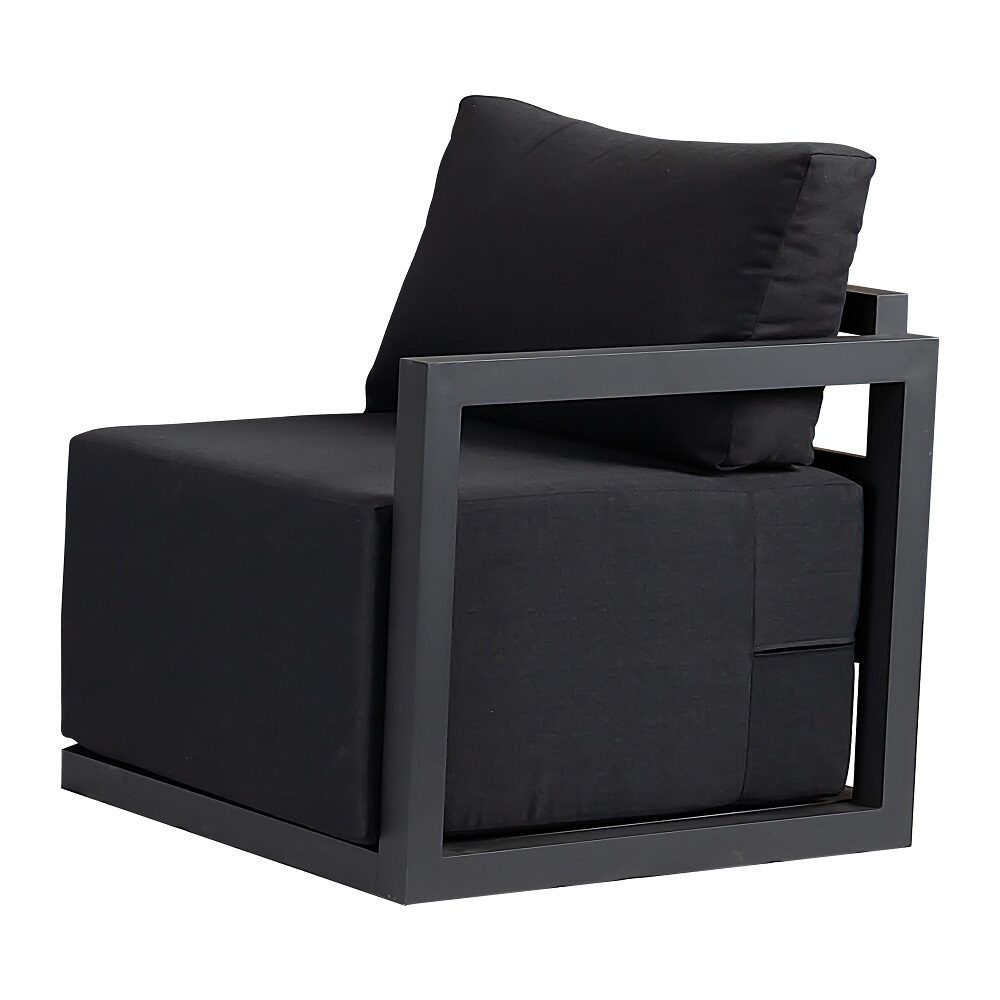 Noosa 7 Piece Outdoor Corner Lounge Set, Charcoal Grey Aluminium
