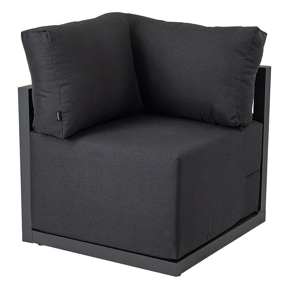 Noosa 8 Piece Outdoor Corner Lounge Set, Charcoal Grey Aluminium