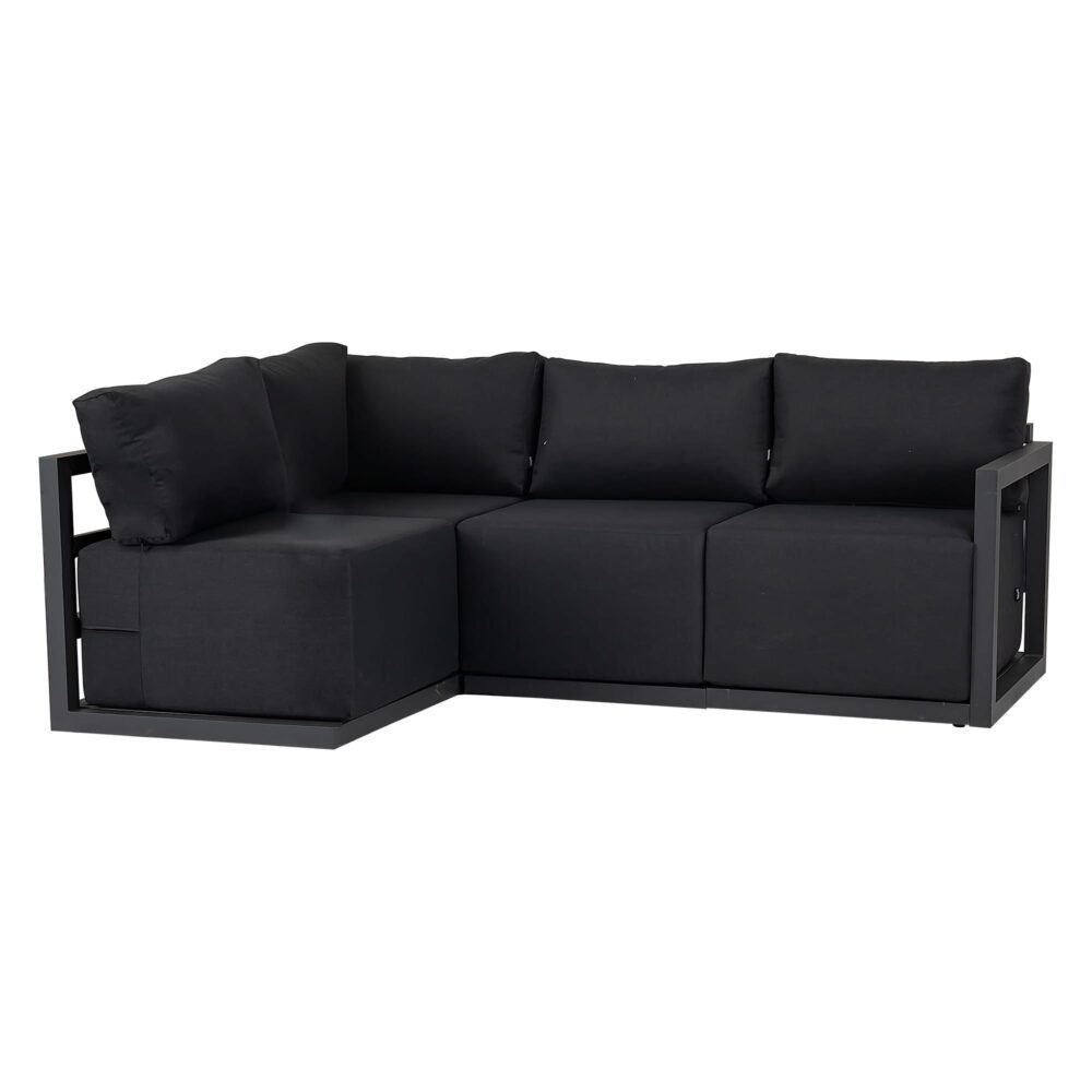 Noosa 5 Piece Outdoor Corner Lounge Set, Charcoal Grey Aluminium