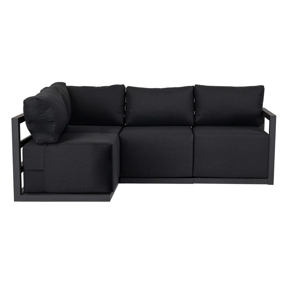 Noosa 5 Piece Outdoor Corner Lounge Set, Charcoal Grey Aluminium