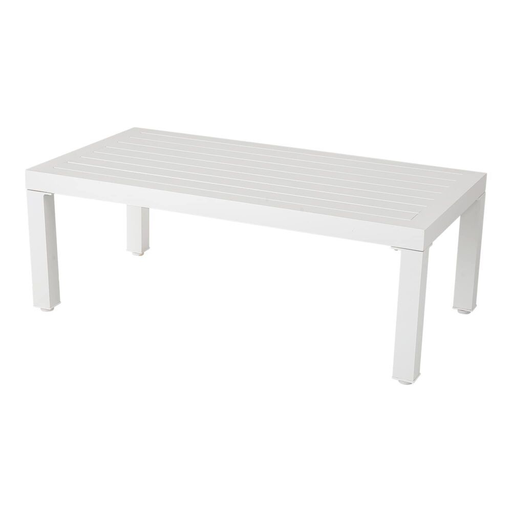 Noosa 5 Piece Outdoor Lounge Set, White Aluminium