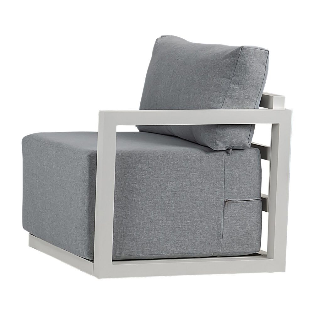 Noosa 6 Piece Outdoor Lounge Set, White Aluminium