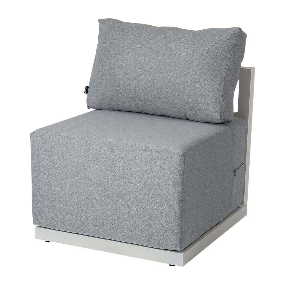 Noosa 8 Piece Outdoor Corner Lounge Set, White Aluminium