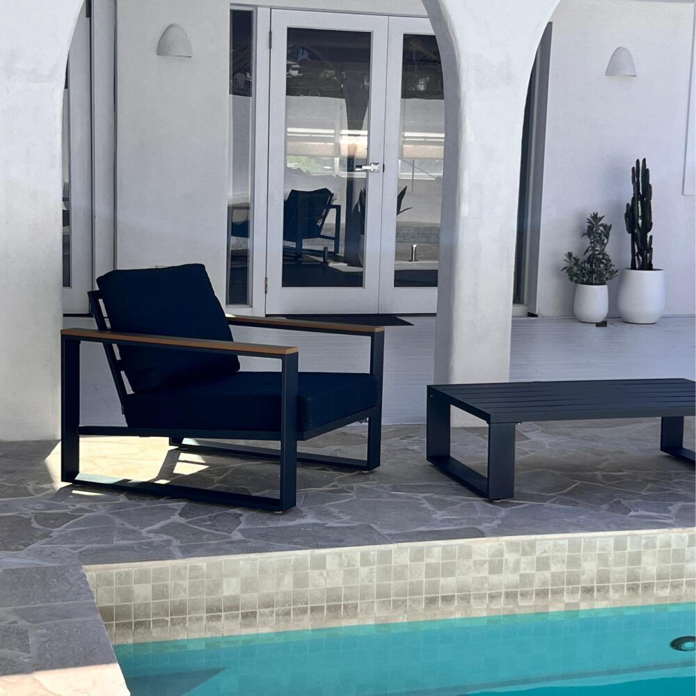 Maroochydore 6 Piece Outdoor Lounge Set, Charcoal Grey Aluminium