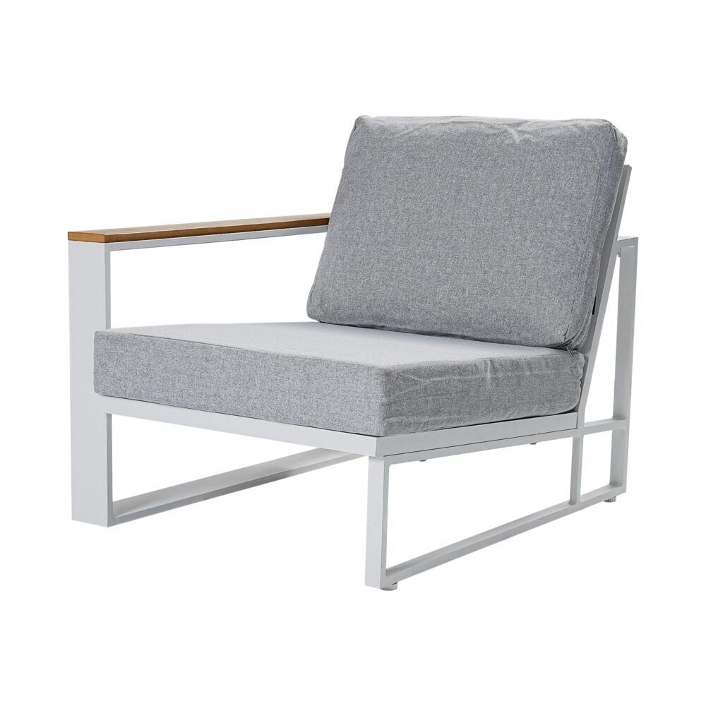 Maroochydore 6 Piece Outdoor Lounge Set, White Aluminium