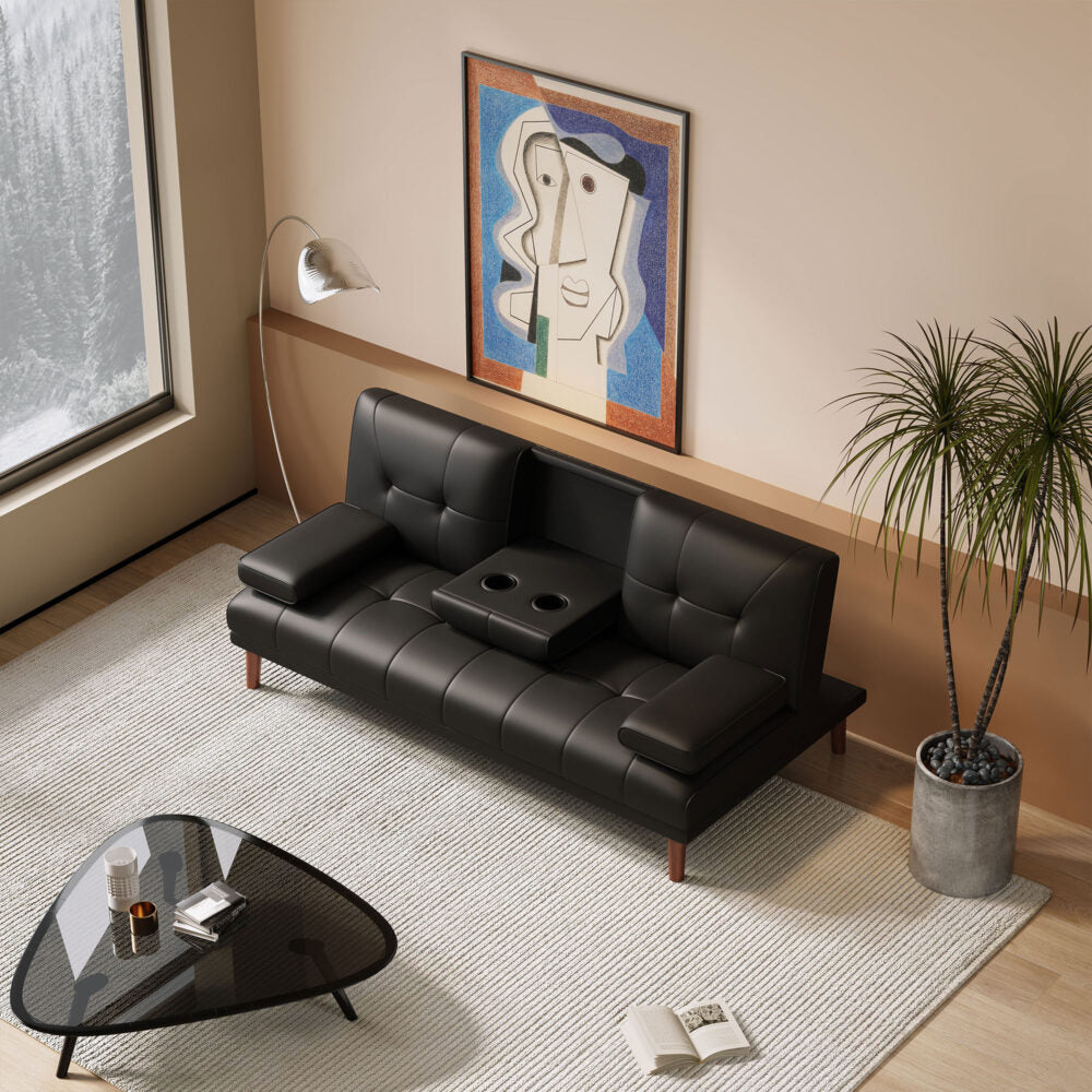 Benissa 3 Seater Sofa Bed, Black