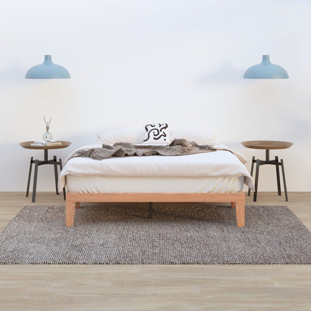 Warm Wooden Queen Bed Base Frame