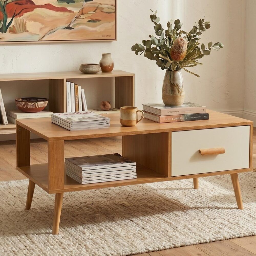 Kanumbra Coffee Table, Natural and White